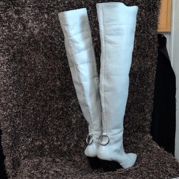 Jeffrey Campbell Light Grey Over-the-Knee Boots - Picture 2 of 7